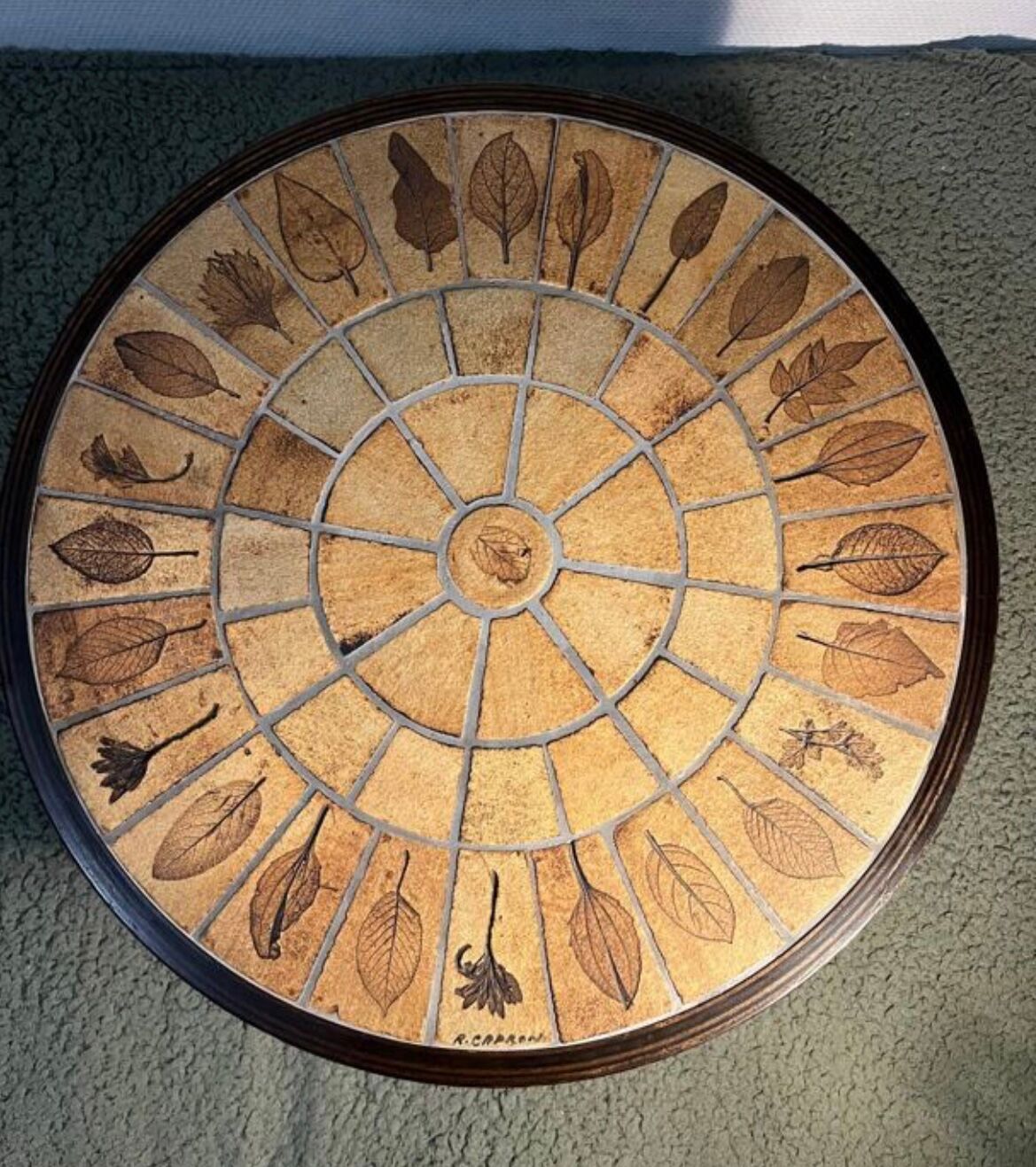 Roger Capron ceramic and wood side table/coffee table