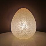 Lampe de table vintage en verre rose en forme d'oeuf 80s