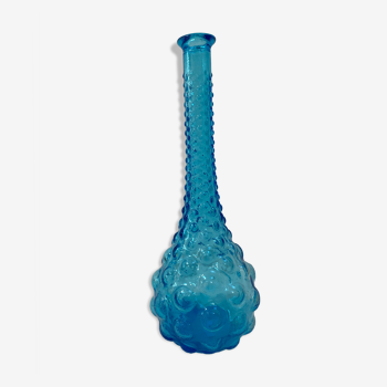 Carafe Empoli bleue au relief bulles