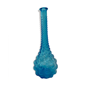 Blue Empoli decanter with bubble relief