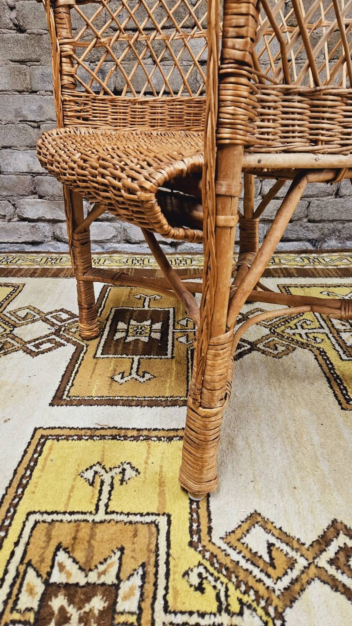 Vintage 1960s wicker rattan armchair