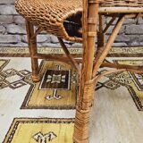 Fauteuil osier rotin 1960 vintage