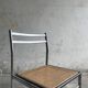 Chaise italienne chromée style Mid-Century avec assise en sangles naturelles — Structure chromée argentée