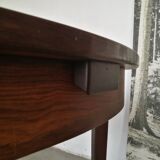 Table ronde, extensible en palissandre, rallonge papillon