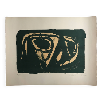 Bram van velde, mp 023, 1963. lithographie originale signée au crayon