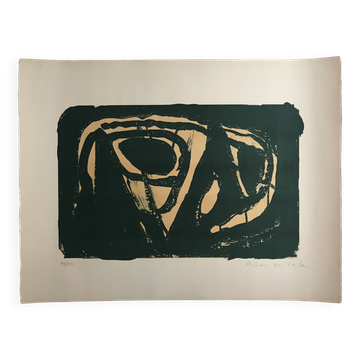 Bram van velde, mp 023, 1963. lithographie originale signée au crayon