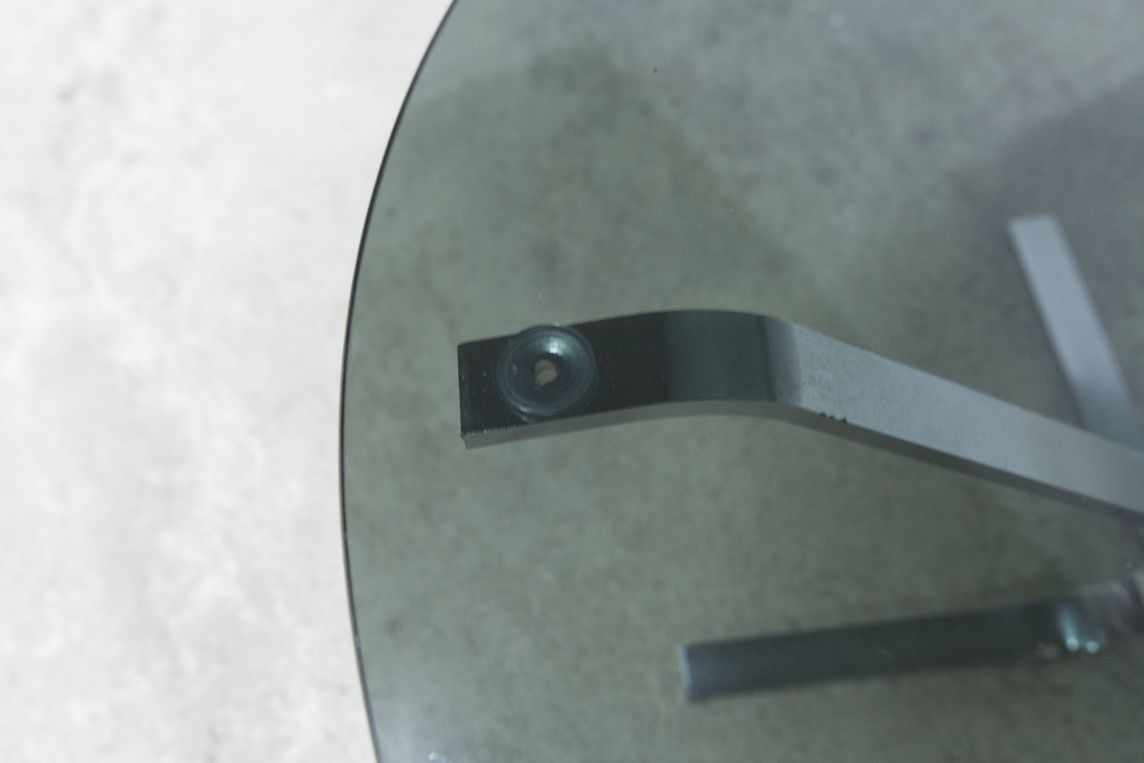 1970s space age round coffee table with smoked glass