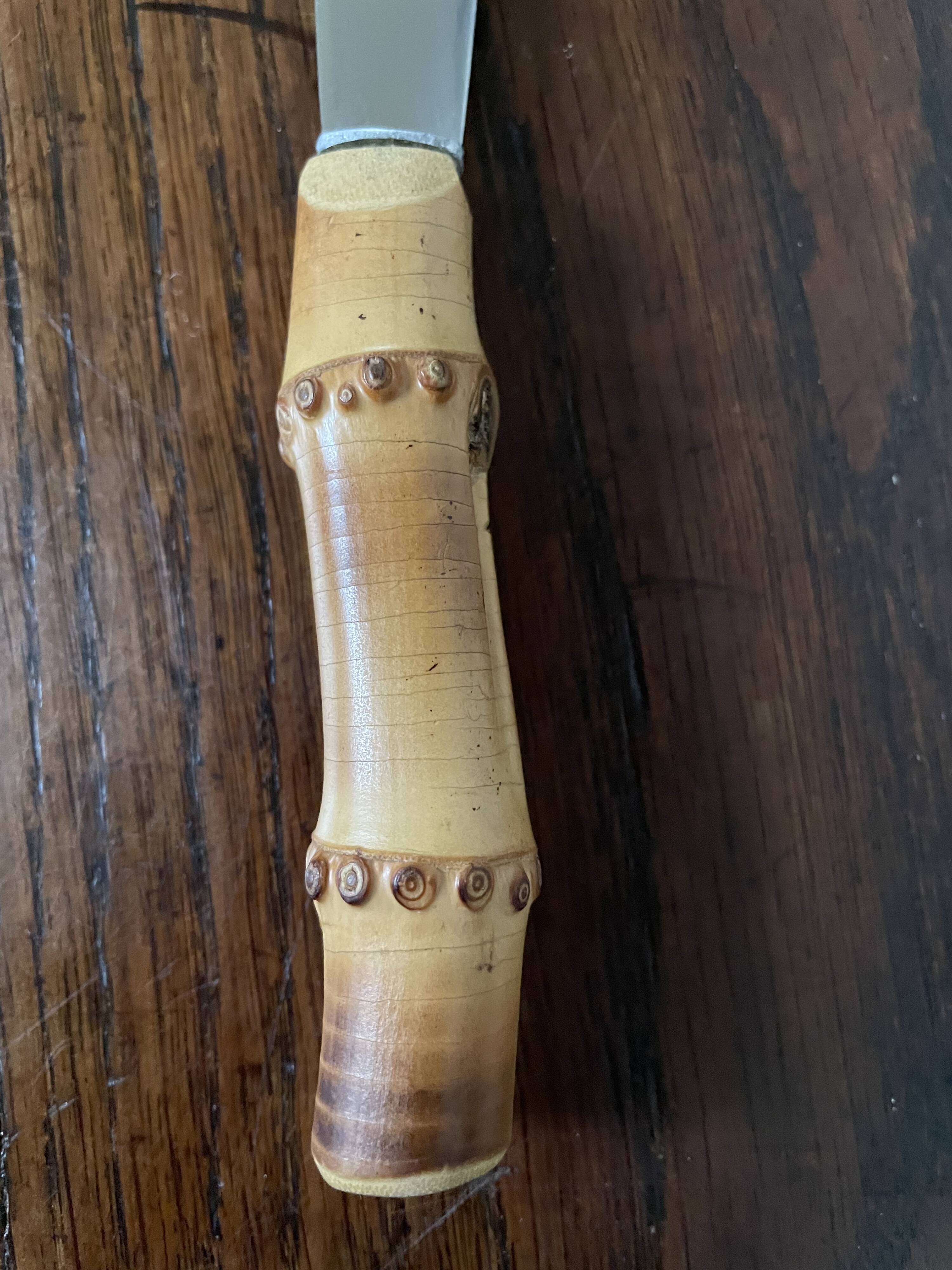 Bamboo handle cheese knife