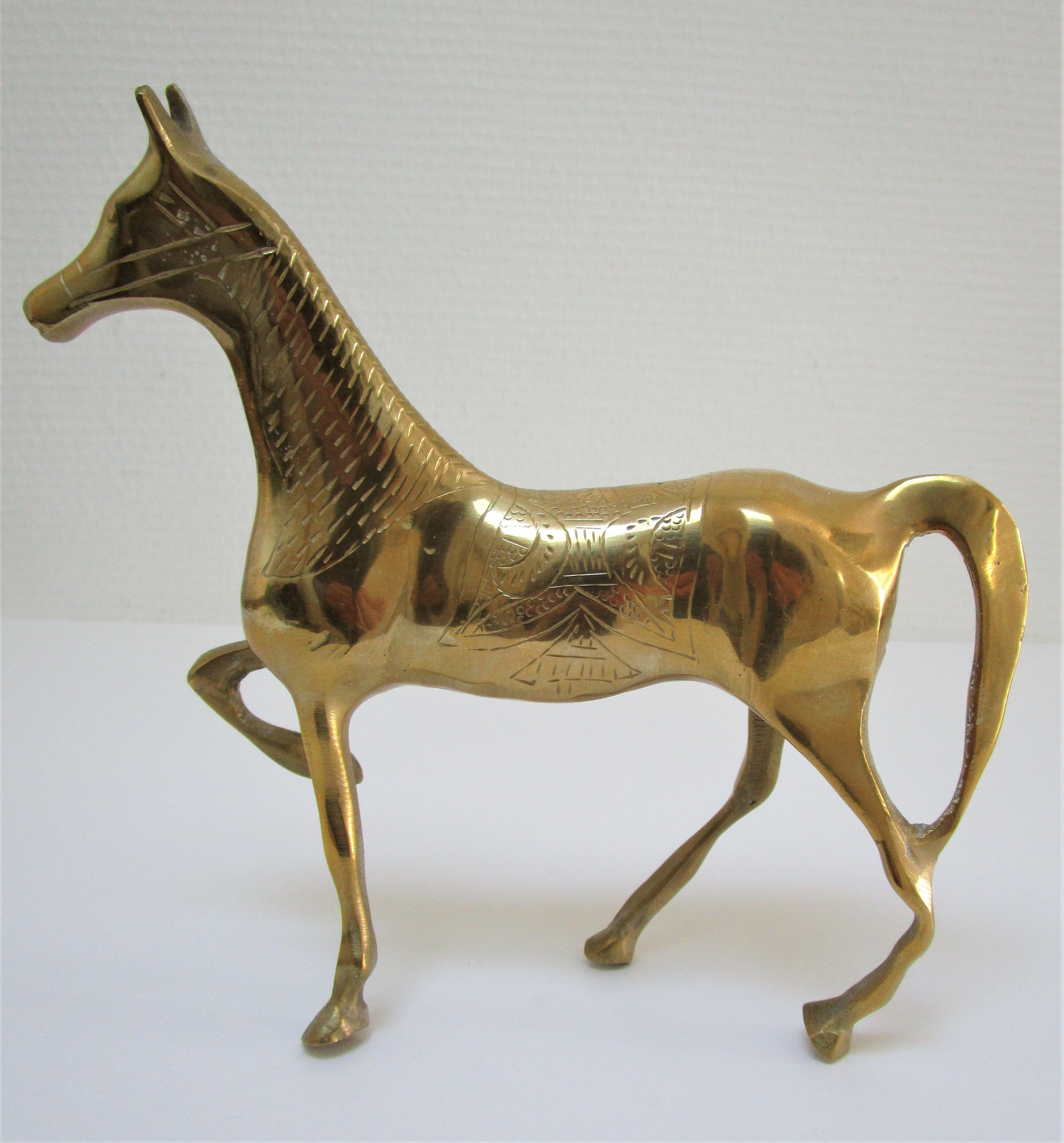 Vintage solid brass horse