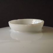 Vintage French Opaline Glass Pendant Light Shade - Frilled Clear Glass Edge