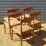 Suite of five Scandinavian chairs Roche Bobois