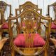 Set of 12 English Regency style beech armchairs from the 1970s.
