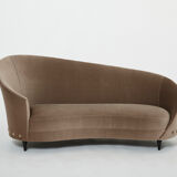 Federico Munari velvet sofa taupe circa 1960