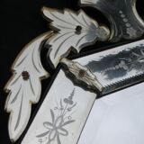 Venetian glass mirror octagonal 55x100cm
