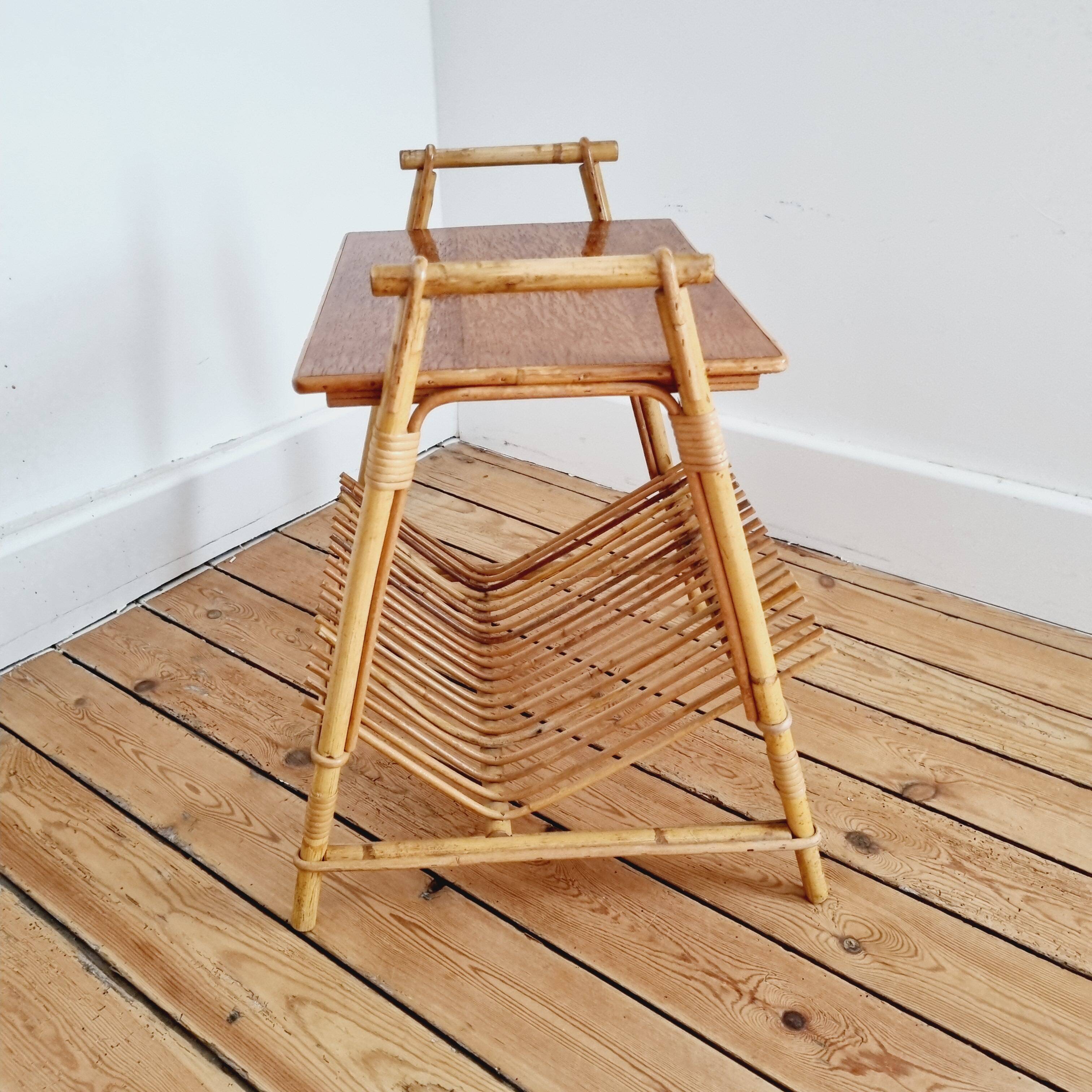 Rattan side table
