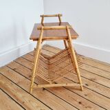 Chevet table d'appoint rotin