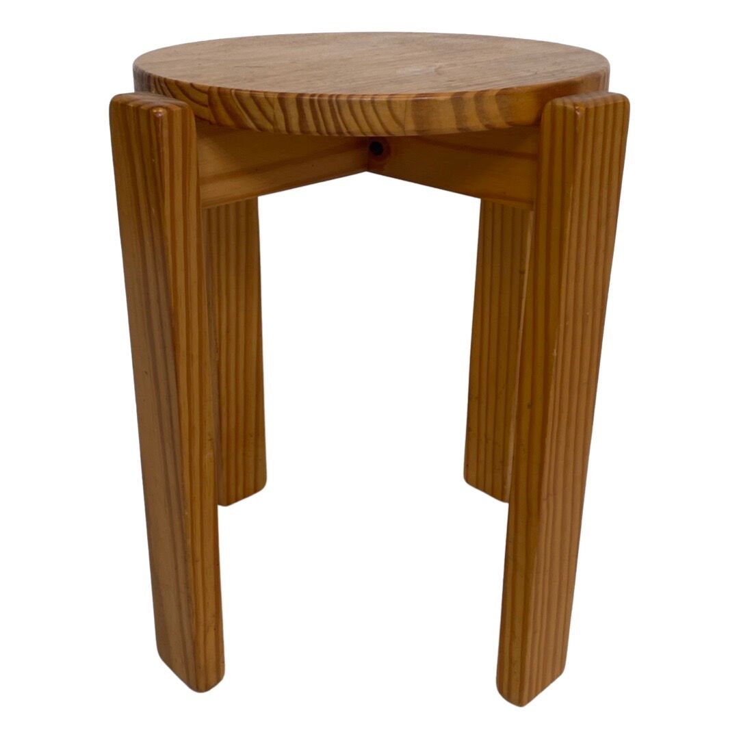 Mid century pinewood stool, 1960s minimalistic design