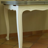 Dining table restyled gray and cream