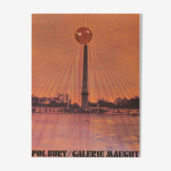 Vintage French Pol Bury Kinetic Galerie Maeght Poster, 1970s