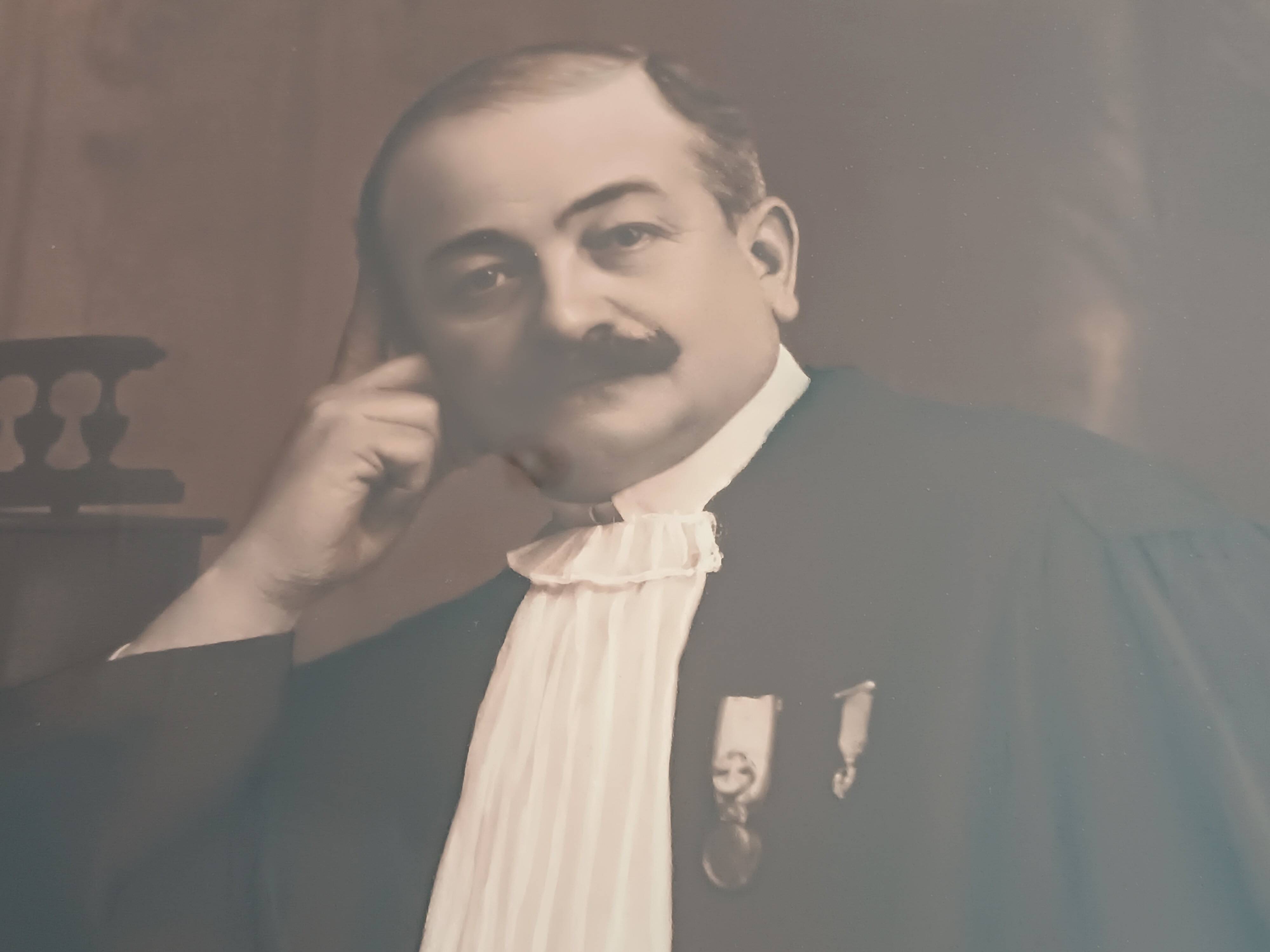 Large old photo portrait of a magistrate 1931