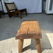 Table d'appoint ou tabouret en teck blond quadripode H:30 L43 l27
