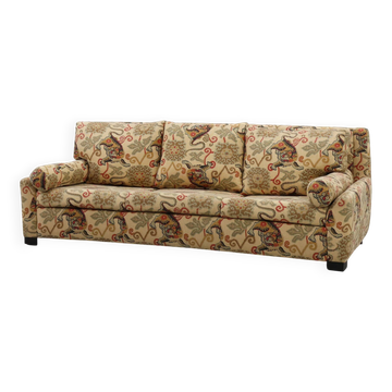 Hollywood Regency 3-seater sofa with Lion‑Motif Upholstery, Italy ca. 1990