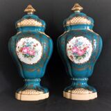 Pair of vases with porcelain lids from Paris, late 19th century