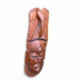 Masque africain en bois et pierre incrustée, Côte d'Ivoire 1979
