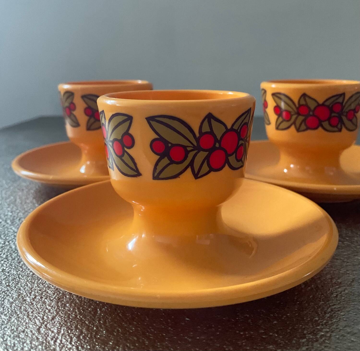 3 Emsa Germany egg cups 60s-70s