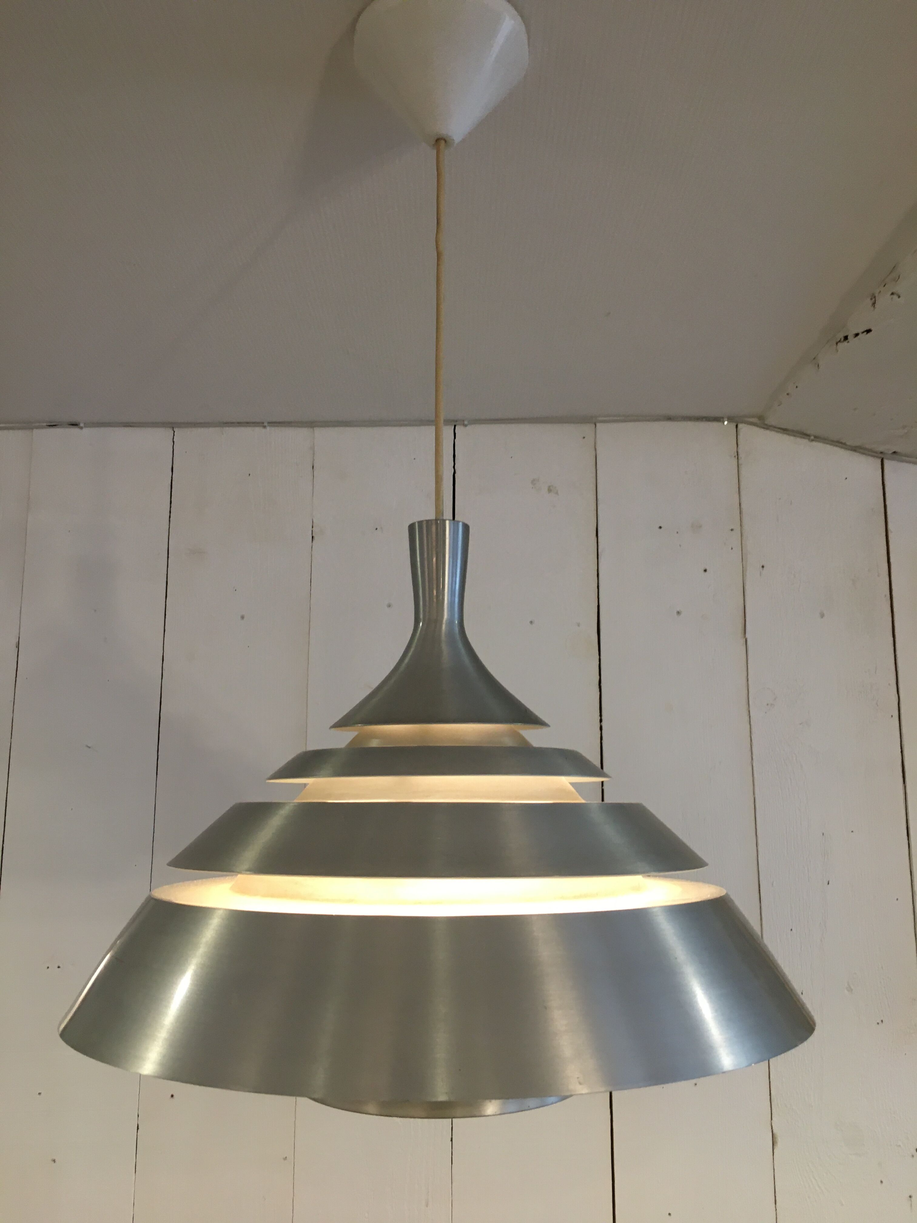 Scandinavian hanging lamp, Hans-Agne Jakobsson, aluminium, circa 1960