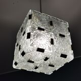 Glass faceted cube chandelier by Jaroslav Bejvl for Kamenicky Senov, year 1968