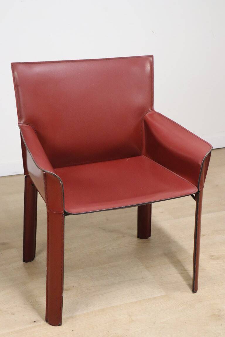 Vintage De Couro leather upholstered armchair, 1980s