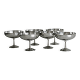 6 large stainless steel bowls on feet Letang Remy
