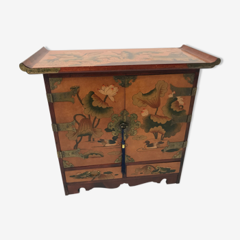 Chinese bedside table with wing top 60s-70s