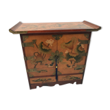 Table de chevet chinoise dessus d'aile des années 60-70
