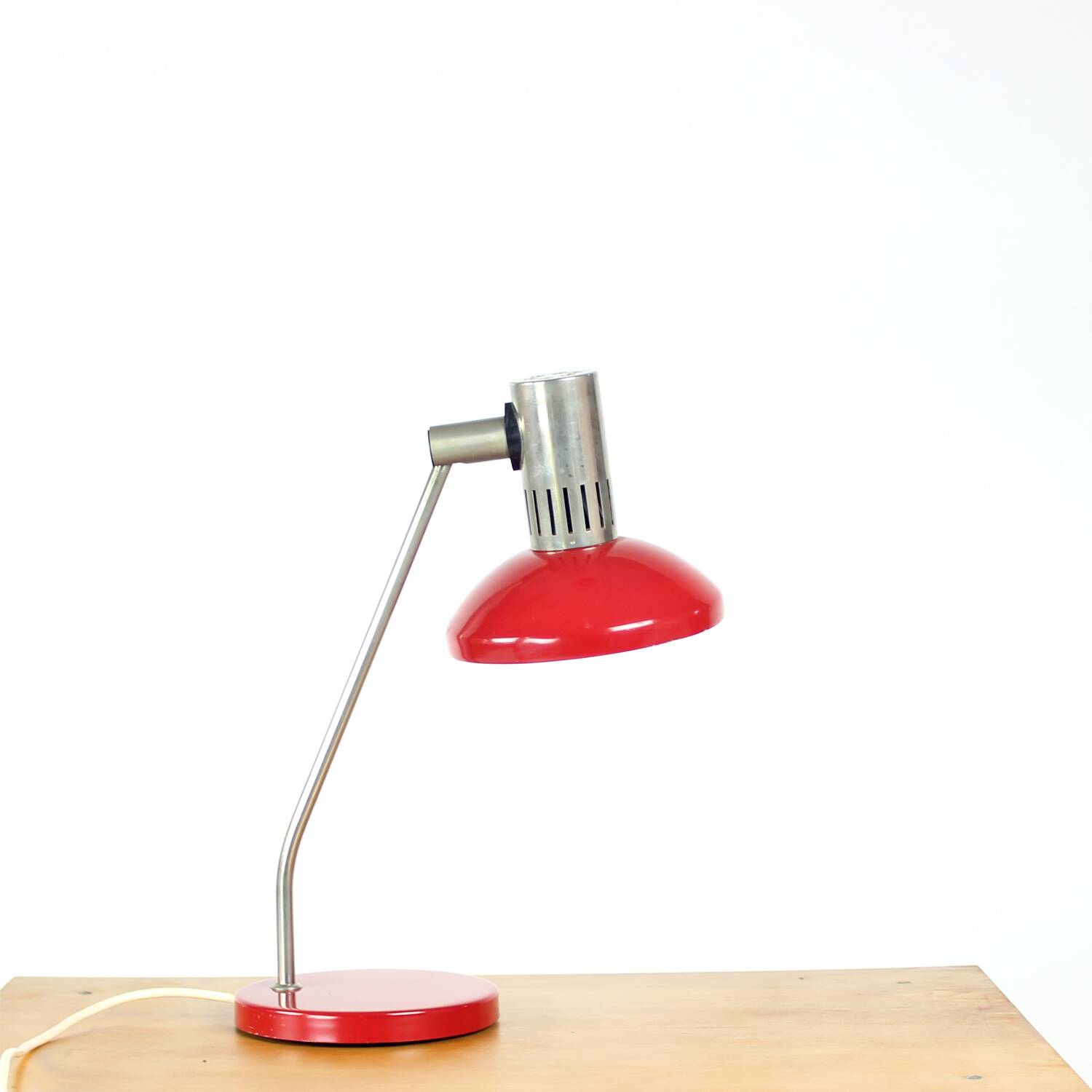 Midcentury Red Table Lamp By Aka Leuchen, Germany 1970s
