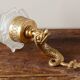 Wall-mounted candle holder, dolphin, bronze and gilded brass