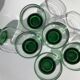 7 water glasses or wine hollow foot green glass diameter 8cm