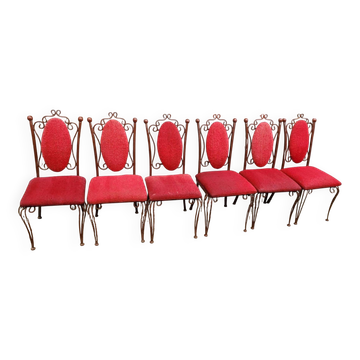 6 wrought iron chairs by Raymond Menos, Haiti