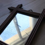 Rectangular wooden mirror 33 X 27 cm