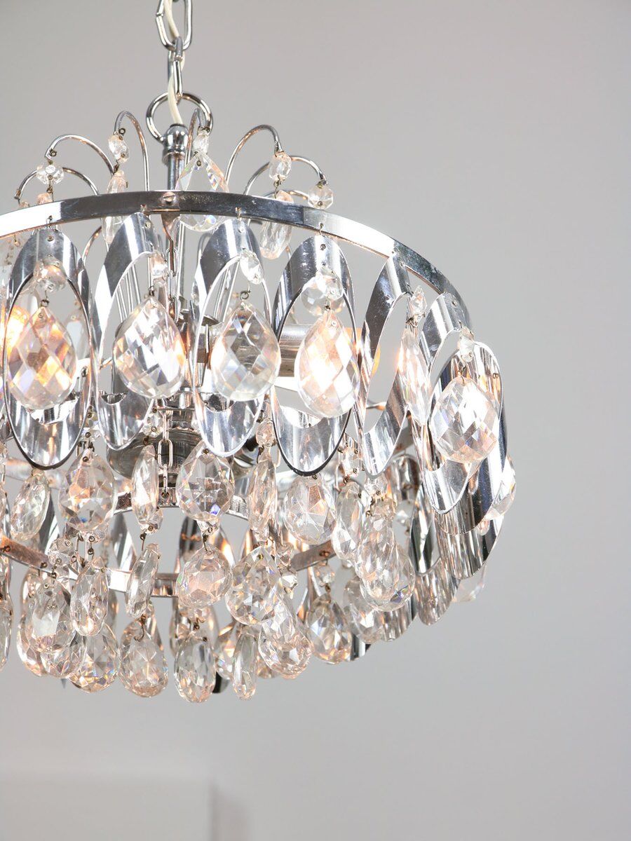 Small vintage Viennese crystal chandelier, 1970s