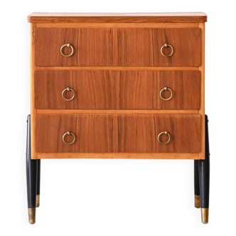 Scandinavian chest of drawers with metal handles