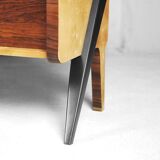 Swedish Rosewood and Burl Birch Low Sideboard, 1960s