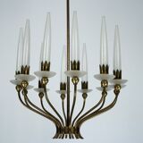 Rare Angelo Lelii for Arredoluce, 12-Lights Chandelier, Italy 1953