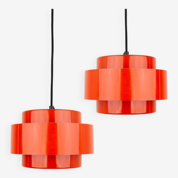 Pair of Danish vintage pendant lamps Juno by Jo Hammerborg, Fog og Morup, 1969