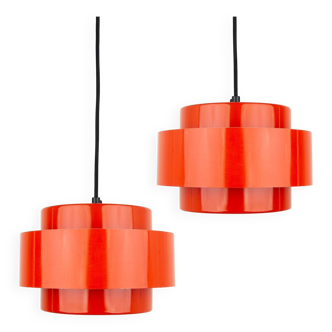 Pair of Danish vintage pendant lamps Juno by Jo Hammerborg, Fog og Morup, 1969