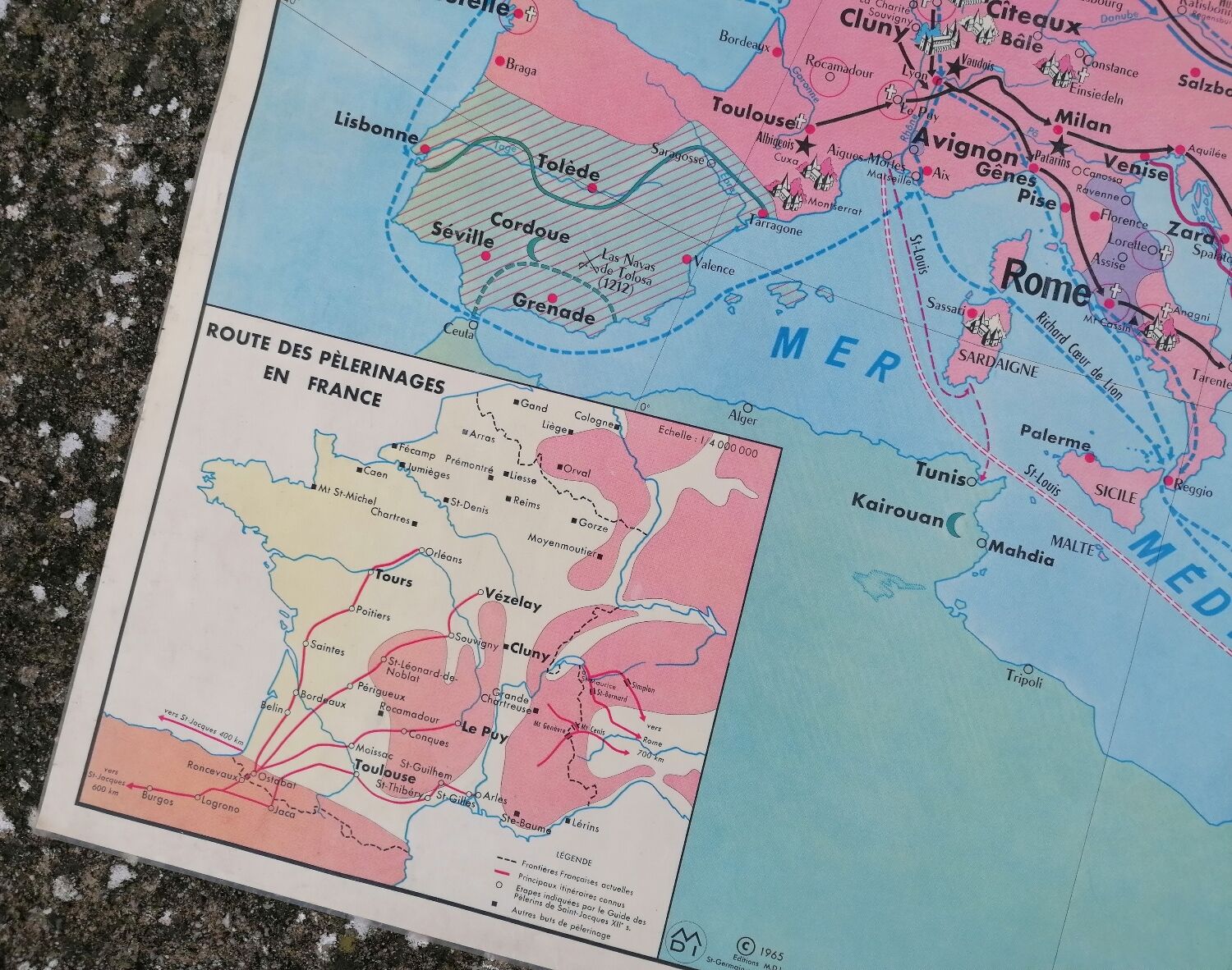 Old MDI History Map: The Crusades-Cultural Centres in France