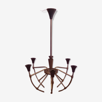 Italian brass spider chandelier design