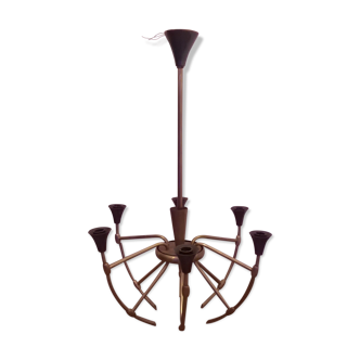 Italian brass spider chandelier design