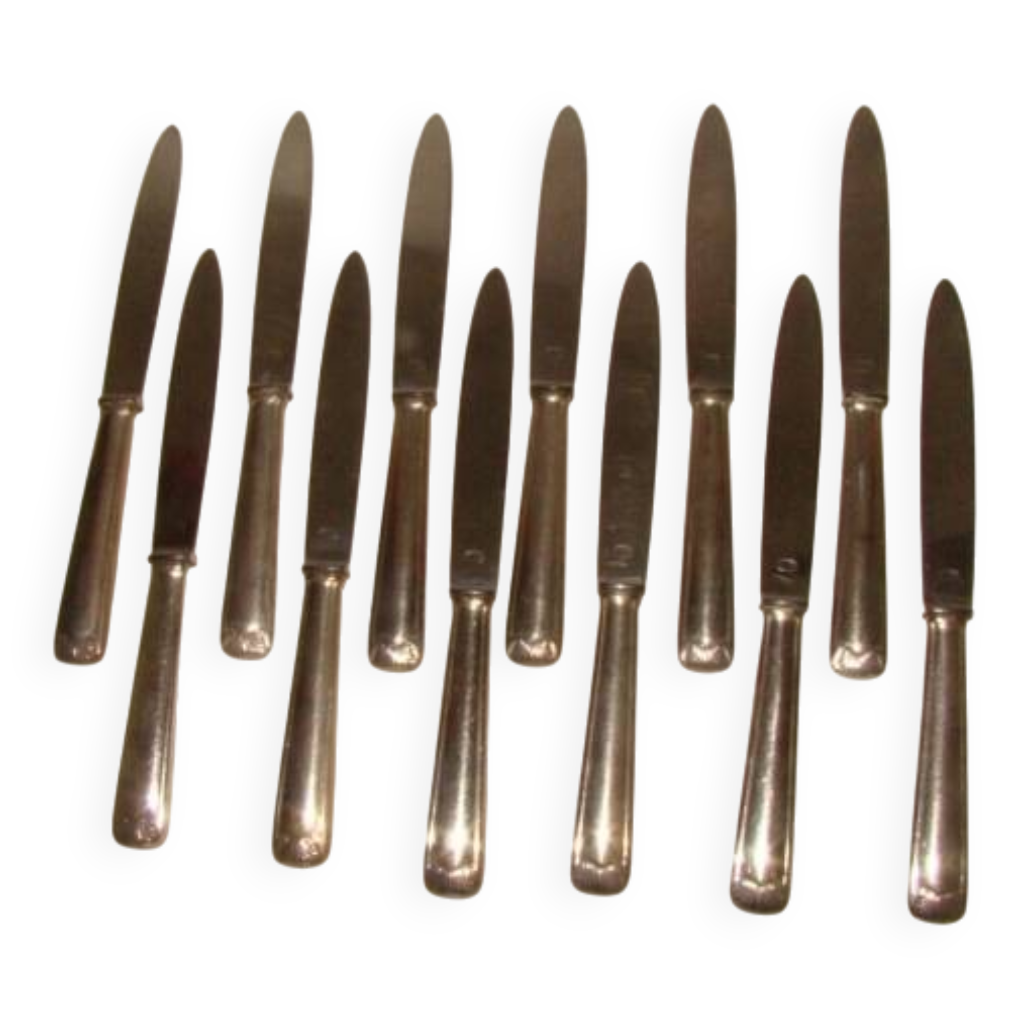 12 stainless steel table knives M.A. from the early 20th century.